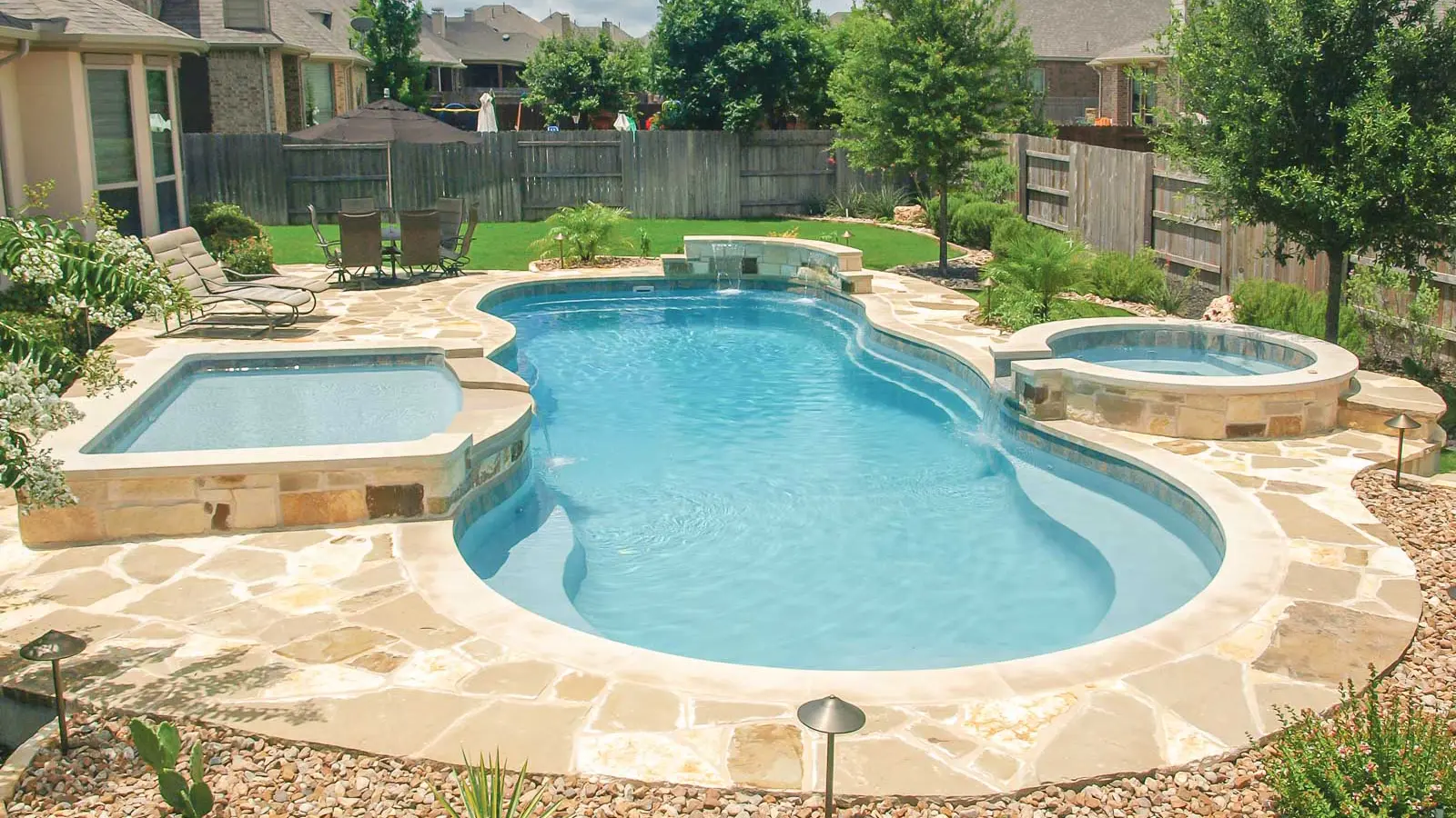 Leisure-Pools-Pinnacle-Fiberglass-Pool-Model-Hero The Caribbean™, a fiberglass pool design manufactured by Leisure Pools